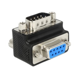 DeLock D-Sub 9 pin male  female 90° angled Nut and Screw changeable Adapter