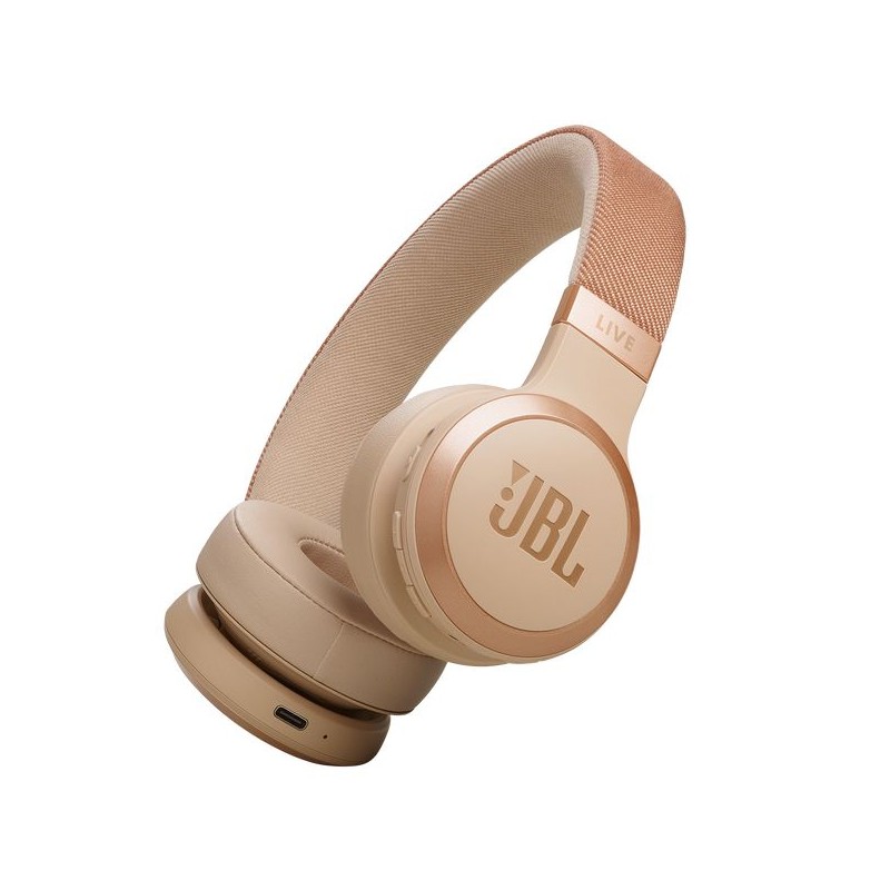 JBL Live 670NC Bluetooth Over-Ear Noise-Cancelling Headset Sand