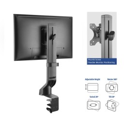 ACT AC8321 Single Monitor Arm Office Quick Height Adjustment 10"-35" Black