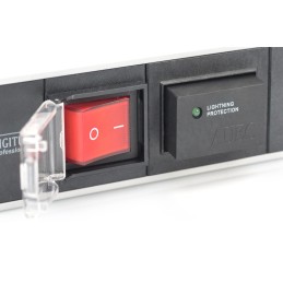 Digitus Aluminum outlet strip with switch 7 safety outlets 2m supply with surge protection