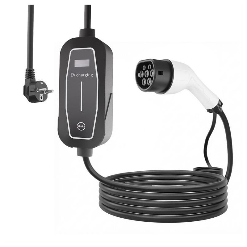 Gembird Mobile EV Charger Schuko to Type 2, 16A 1-phase (3.7 KW) 5m Black