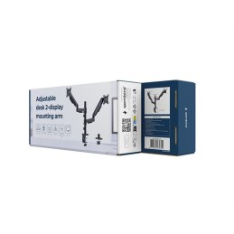 Gembird MA-DA2P-02 Adjustable desk 2-display mounting arm 17”-32” Black