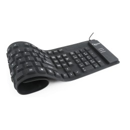Gembird KB-109F-B Flexible Keyboard & OTG adapter Black US