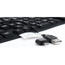 Gembird KB-109F-B Flexible Keyboard & OTG adapter Black US