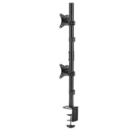 Gembird MA-D2-02 Adjustable 2-display vertical desk mount 17”-32” Black