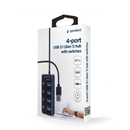 Gembird UHB-U3P4P-01 4-portos USB3.1 HUB Black