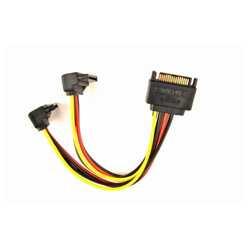 Gembird CC-SATAM2F-02 cable power SATA 15 pin - 2x SATA HDD angled connectors 0,15m