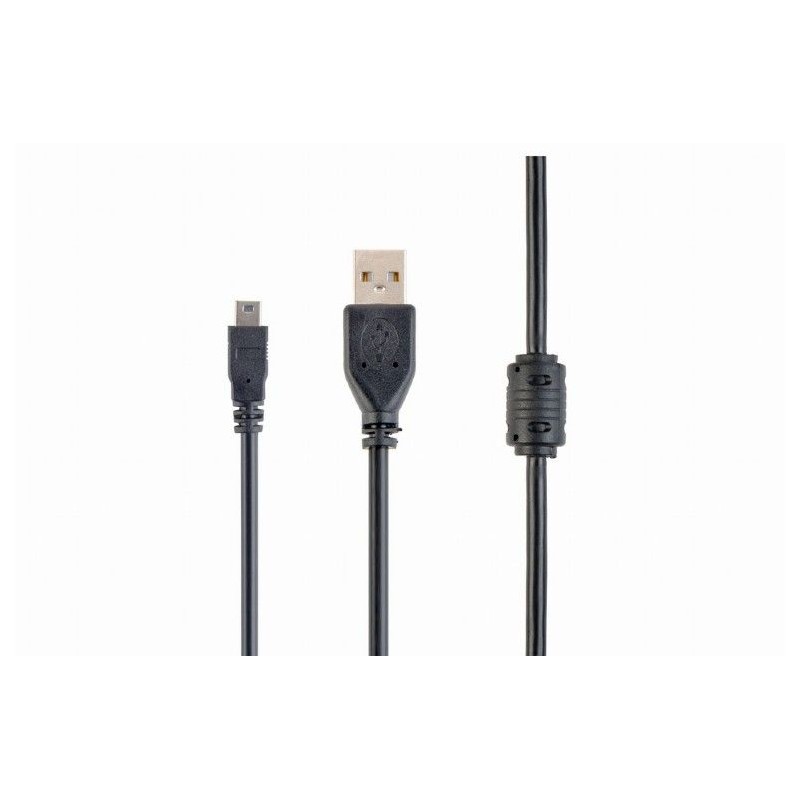 Gembird CCF-USB2-AM5P-6 USB 2.0 A- MINI 5PM cable with ferrite core 1,8m Black