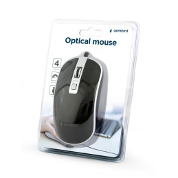 Gembird MUS-4B-06-BS Optical mouse Black/Silver