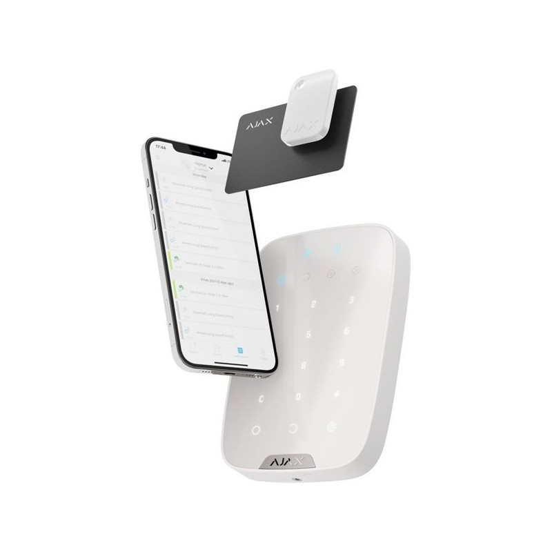 AJAX Keypad Plus WH fehér proxy olvasós vezetéknélküli kezelő