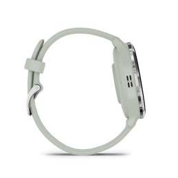Garmin Venu 3S Silver Stainless Steel Bezel with Sage Grey Case and Silicone Band