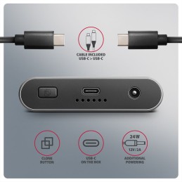 AXAGON EEM2-20GD USB-C 20Gbps Dual M.2 NVMe SSD Clone Mastert Enclosure