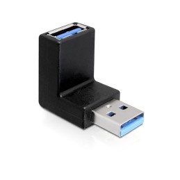 DeLock Adapter USB 3.0 Type-A male  Type-A female angled 90° vertical