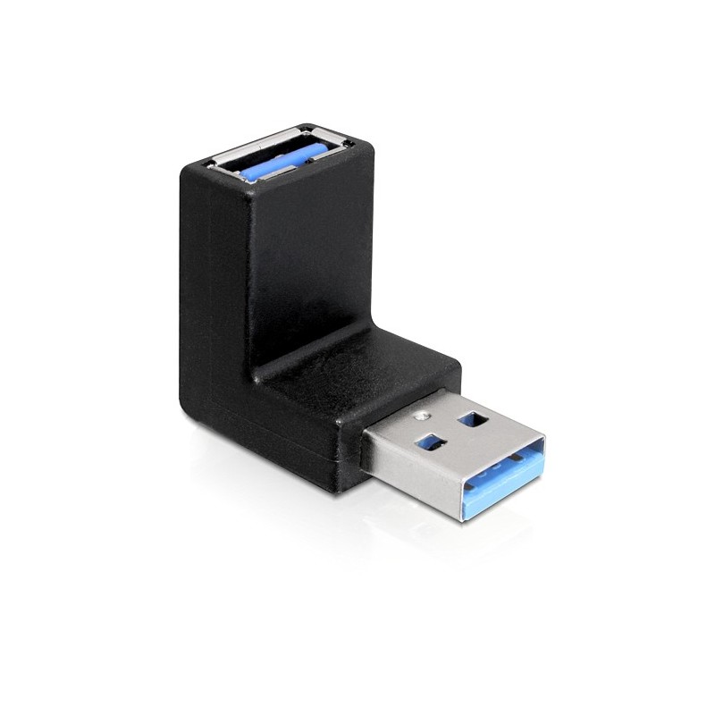 DeLock Adapter USB 3.0 Type-A male  Type-A female angled 90° vertical