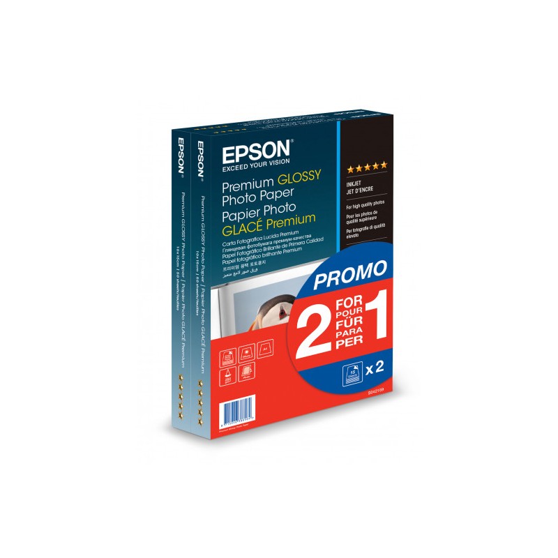 Epson S042167 prémium fényes eredeti fotópapír (10x15, 2x40 lap, 255g)