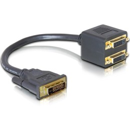 DeLock Adapter DVI-D (Dual Link) (24+1) male to 2x (Dual Link) (24+1) female