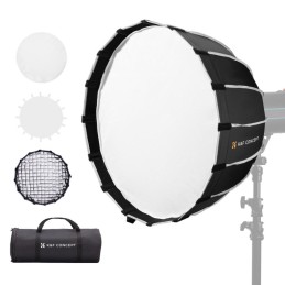 K&F Concept 60cm átmérőjű, parabolic softbox, gyorscsatlakozás, méhsejt rács, Bowens csatlakozás