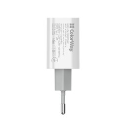 ColorWay USB töltő adapter Power Delivery Port PPS USB (Type-C PD + USB QC3.0) (30W) White