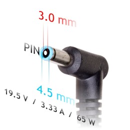 Akyga AK-ND-25 19,5V / 3,33A 65W 4,5x3mm HP hálózati notebook töltő