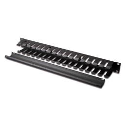 Digitus DN-97617 Cable Management Panel with detachable cover for 483 mm (19“) cabinets 1U Black