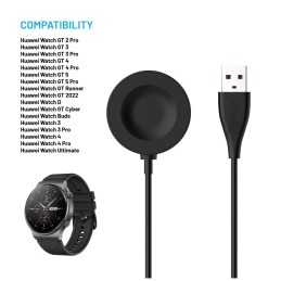 FIXED USB-A töltőkábel Huawei Watch GT 2 Pro/3/3 Pro/4/4 Pro/5/5 Pro okosórához, fekete
