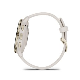 Garmin Venu 3S Soft Gold Stainless Steel Bezel with Ivory Case and Silicone Band