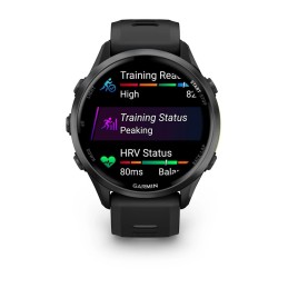 Garmin Forerunner 970 Carbon Grey DLC Titanium with Black Case and Black/Translucent Whitestone Band