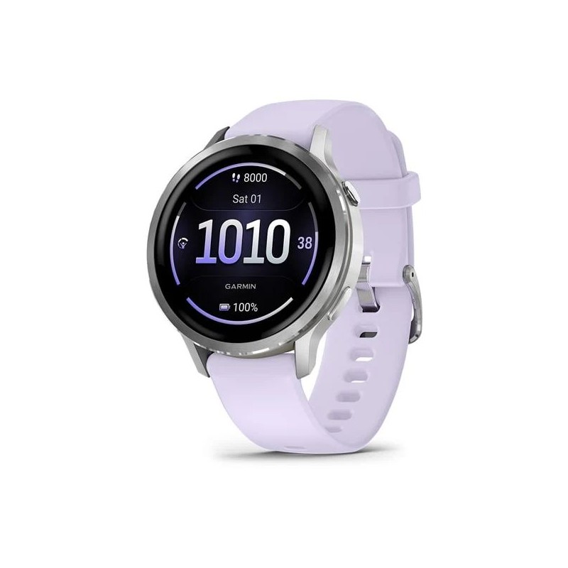 Garmin Venu 4 41mm Silver with Periwinkle Silicone Band