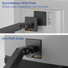 ACT AC8343 Dual Monitor Arm Office Premium with Gas Spring Pole Mounted