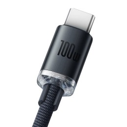 Baseus Crystal Shine USB - USB-C kábel 100W 2m Black