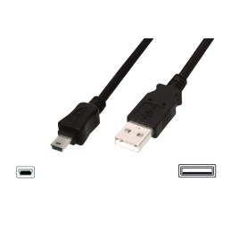 Assmann USB 2.0 connection cable, type  A - mini B (5pin) 1m Black