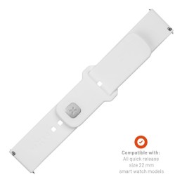 FIXED Sporty szilikon szíj gyors kioldóval 22mm-es okosórákhoz, fehér