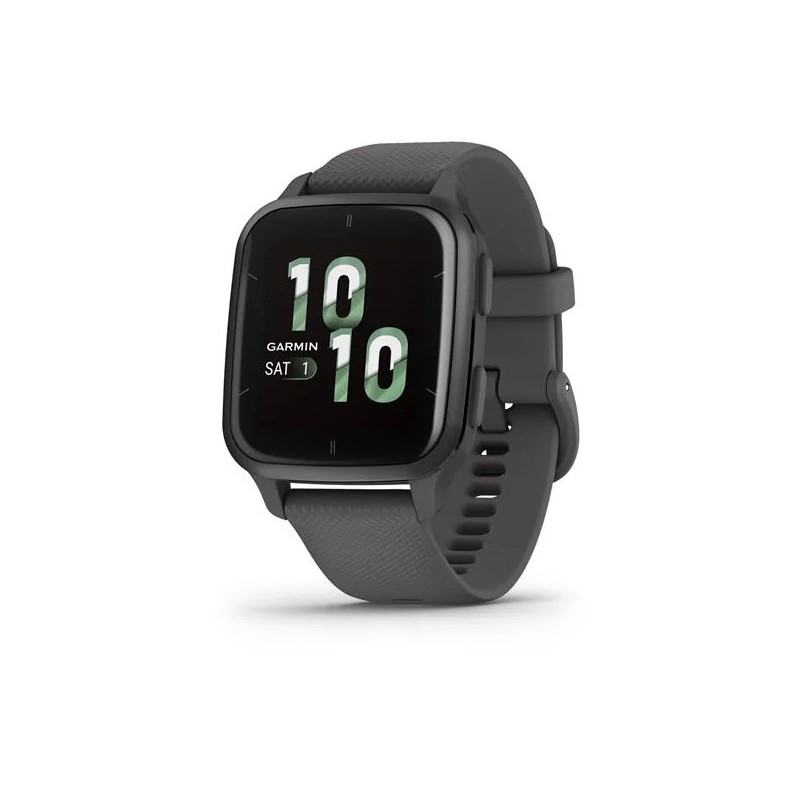Garmin Venu Sq 2 Slate Aluminium Bezel with Shadow Grey Case and Silicone Band