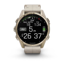Garmin fenix 8 43mm AMOLED Sapphire, Soft Gold with Limestone Leather Band
