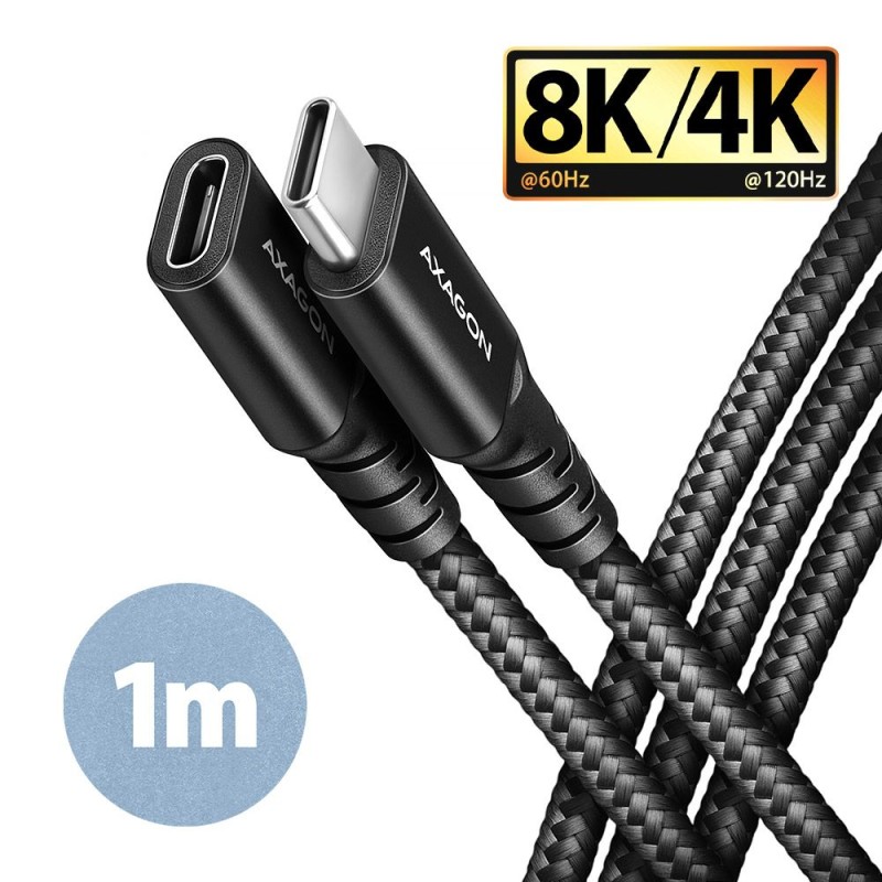 AXAGON BUCM32-CF10AB SPEED+ USB-C  USB 20GBPS EXTENSION CABLE 1m Black