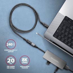 AXAGON BUCM32-CF10AB SPEED+ USB-C  USB 20GBPS EXTENSION CABLE 1m Black
