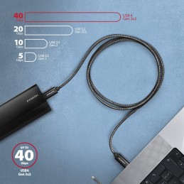AXAGON BUCM4X-CM05AB NEWGEN USB-C  USB-C 4 Gen 3x2 Cable 0,5m Black