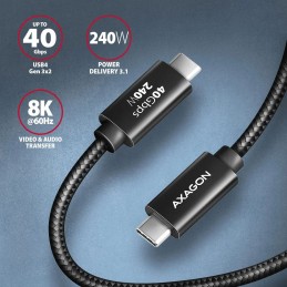 AXAGON BUCM4X-CM05AB NEWGEN USB-C  USB-C 4 Gen 3x2 Cable 0,5m Black