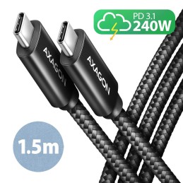 AXAGON BUCM2-CM15AB CHARGE USB-C  USB-C Cable 1,5m Black