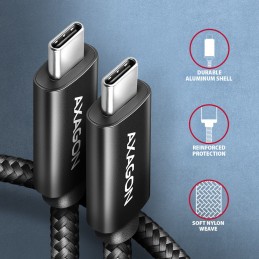 AXAGON BUCM2-CM15AB CHARGE USB-C  USB-C Cable 1,5m Black