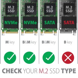 AXAGON EEM2-GTS2 USB-C 10Gbps M.2 NVMe & SATA SSD THIN SCREWLESS box