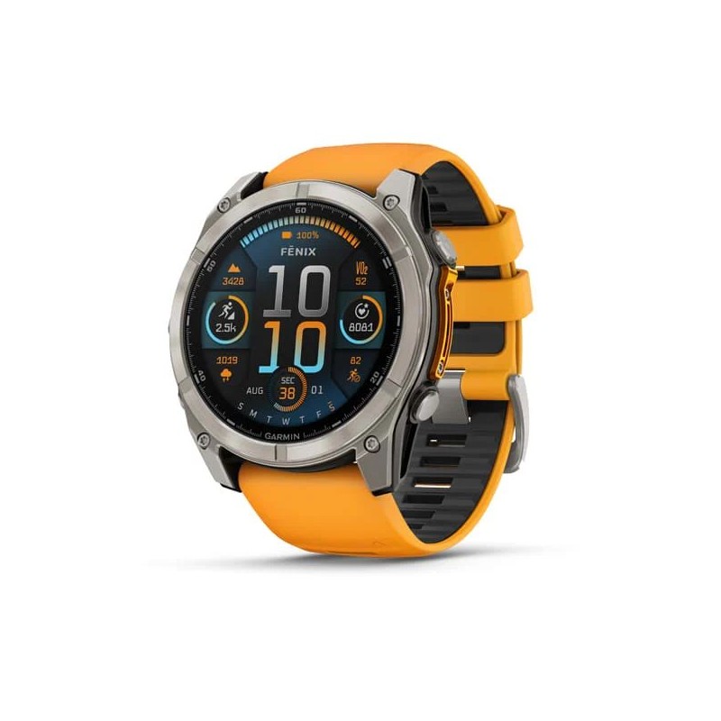 Garmin fenix 8 51mm AMOLED Sapphire with Orange/Graphite Silicone Band