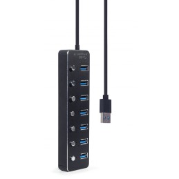 Gembird UHB-U3P7P-01 7-portos USB3.1 HUB Black