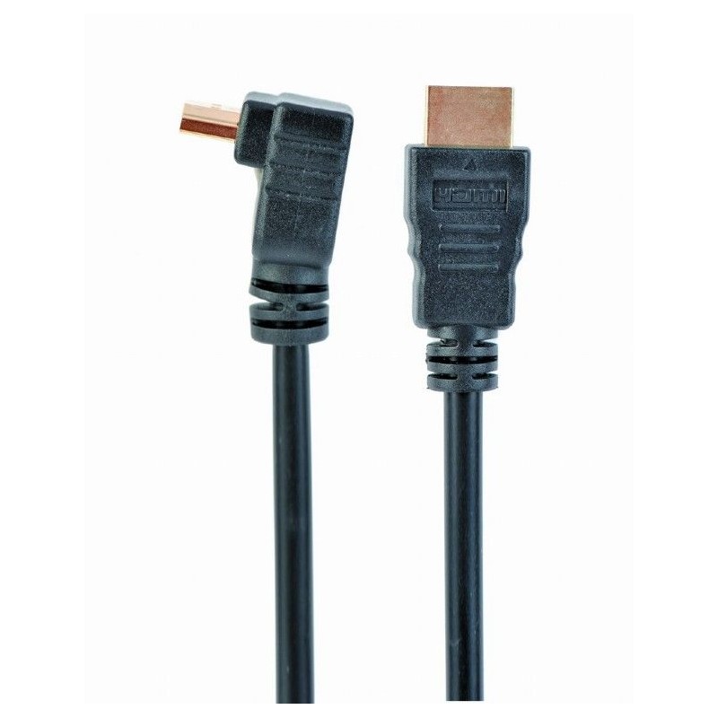 Gembird CC-HDMI490-10 HDMI High speed 90 degrees male to straight male connectors cable 19 pins gold-plated connectors 3m bulk p