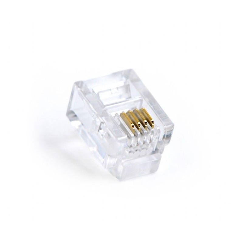 Gembird RJ11/MP-6P4C/100 Modular plug (15u") 100 pcs per polybag