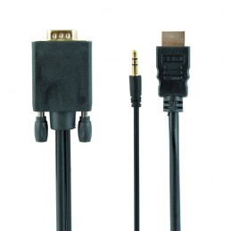 Gembird A-HDMI-VGA-03-6 HDMI to VGA and audio adapter cable single port 1,8m Black