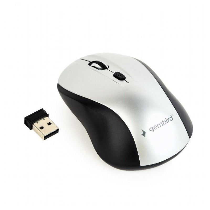 Gembird MUSW-4B-02-BS Wireless optical mouse Black/Silver