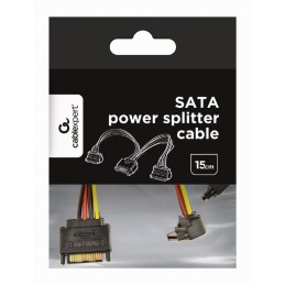 Gembird CC-SATAM2F-02 cable power SATA 15 pin - 2x SATA HDD angled connectors 0,15m
