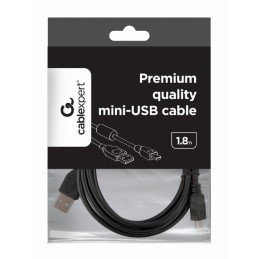 Gembird CCF-USB2-AM5P-6 USB 2.0 A- MINI 5PM cable with ferrite core 1,8m Black