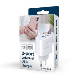 Gembird 2-Port Universal USB Charger Black